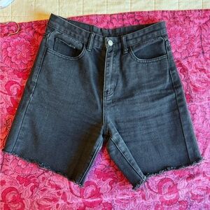 Princess Polly Black Denim Cutoff Shorts